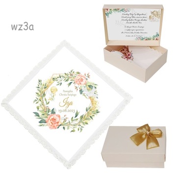 БЕЛАЯ КРЕСТАЛЬНАЯ ХАНИЦА для мальчика, девочки, КРЕЩЕНИЕ, ИМЯ, коробка