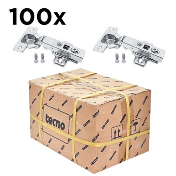 Zawias prosty 110° samodomyk TECNO SOFT-CLOSE, z prowadnikiem, Eurowkręty Z