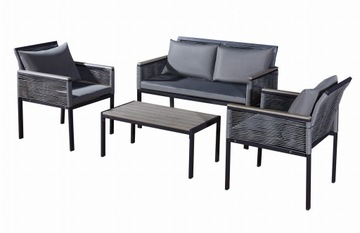 Zestaw Meble Ogrodowe CORTO Aluminium Wypoczynek Na Taras Balkon Patio