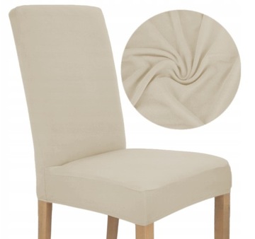 ZESTAW 6SZT. POKROWIEC NA KRZESŁO ELASTYCZNY KASZMIROWY BEŻ
