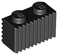 LEGO 2877 czarny 1x2 z grillem 10szt.