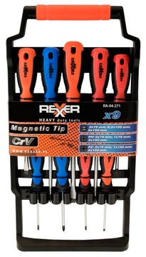 Wkrętaki komplet 9 elementów stal Cr-V