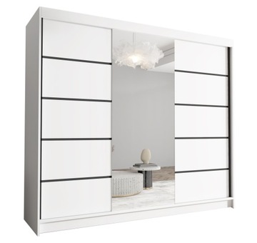 SZAFA PRZESUWNA DAVOS VI 250cm z lustrem GARDEROBA