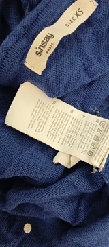 Sinsay dzianinowa niebieska bluzka sweterkowa w groszki pin up XS