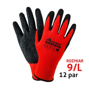 Rękawice robocze ochronne BHP rozmiar 9 L paczka 12par