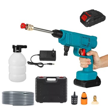 PISTOLET NA WODĘ MOCNA MYJKA CIŚNIENIOWA BEZPRZEWODOWA 2X BATERIĘ +WĄŻ