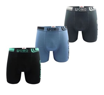 3x МУЖСКИЕ БОКСЕРСКИЕ ШОРТЫ, Хлопок, 2XL, ДЛИННОЕ НИЖНЕЕ БЕЛЬЕ UOMO XXL