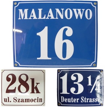 TABLICA ADRESOWA NUMER DOMU TABLICZKA METALOWA NA DOM 25x30 CM EMALIOWANA