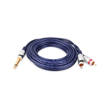 Kabel Jack 6,3 Mono 2x Wtyk RCA Cinch VITALCO 8,0m