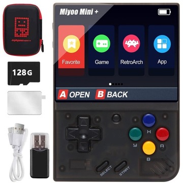 Przenośna konsola do gier Miyoo Mini Plus z kartą TF 128G,15000+ GRY