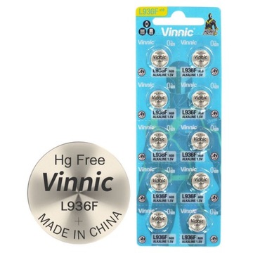 10 x bateria alkaliczna VINNIC L 936 F AG9 G9 394