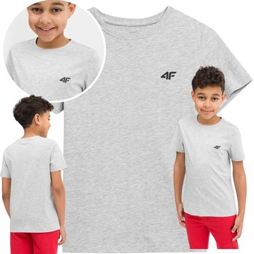 t-shirt koszulka chłopięca dziecięca 4f z bawełny sportowa r 158