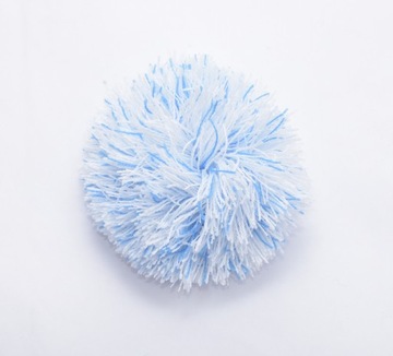 Pompon włóczkowy 10 cm Akryl Biało-Niebieski