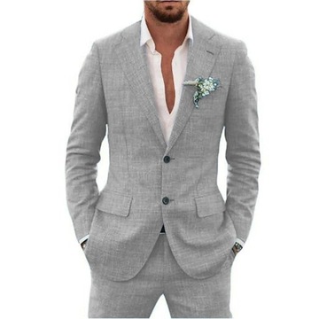 Slub Cotton Linen Suiting Fabric Full Men's Suit L