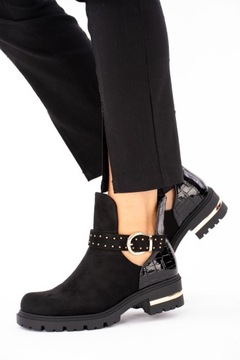 Женские черные ботинки челси с вырезами 39