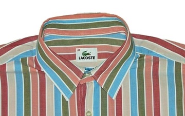 LACOSTE KOSZULA W PASKI MĘSKA r. 42 KRÓTKI RĘKAW