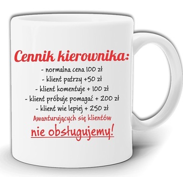 CENNIK USŁUG KIEROWNIKA KLIENT KUBEK +PUDEŁKO GW12