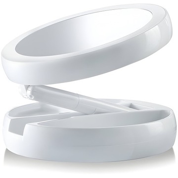 ЗЕРКАЛО КОСМЕТИЧЕСКОЕ СВЕТОДИОДНОЕ ДЛЯ МАКИЯЖА, ДВУХСТОРОННЕЕ, УВЕЛИЧИВАЮЩЕЕ, С ПОДСВЕТКОЙ