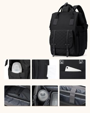 БОЛЬШОЙ МНОГОФУНКЦИОНАЛЬНЫЙ РЮКЗАК ДЛЯ КОЛЯСКИ РЮКЗАК-ОРГАНИЗАТОР ДЛЯ МАТЕРИ, ЧЕРНЫЙ, 20 Л