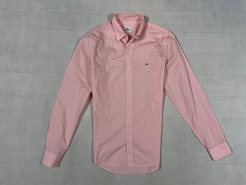 Lacoste Koszula Męska Slim Fit Różowa Unikat Logo Klasyk L