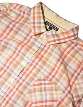 Tommy Hilfiger koszula kratka krata logowana w kratę kraciasta pomarańczowa
