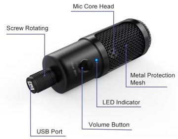 НОВЫЙ USB-МИКРОФОН BEE ДЛЯ КОМПЬЮТЕРНОГО ЕМКОСТНОГО ИГРОВОГО СТОЛБА + ПОДСТАВКА