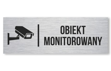 Tabliczka Obiekt Monitorowany Aluminiowa UV 20x7cm tablica, monitoring