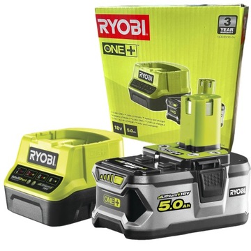 RYOBI ZESTAW KOMPLET RC18120-150 AKUMULATOR 5Ah + ŁADOWARKA ONE + 18V