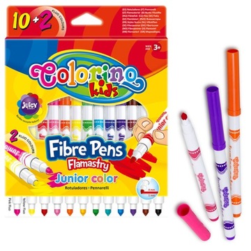 COLORINO JUNIOR FLAMASTRY 12 KOL 2 KOLORY FLUO