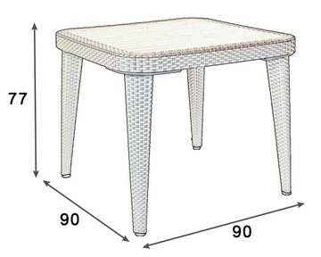 Stół ogrodowy regulowany 90x90 Osaka Kawowy Coffe