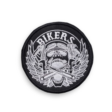 Haftowana Mocna Naszywka BIKERS - kolor biały
