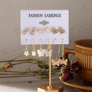 Vintage Pearl Butterfly Leopard Earring Set G