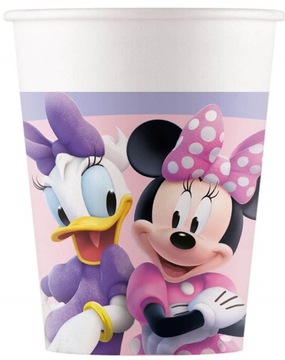 Kubeczki Papierowe Myszka Minnie na Urodziny - 200 ml, 8 sztuk