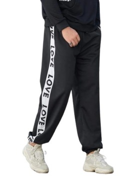 SHEIN PLUS CZARNE MĘSKIE SPODNIE DRESOWE 48 V3B