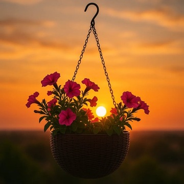 DONICZKA WISZĄCA NA KWIATY KWIETNIK BALKON TARAS ELEGANCKA IMITACJA RATANU