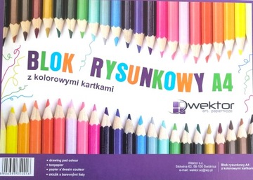 Blok rysunkowy z kolorowymi kartkami A4 Wektor