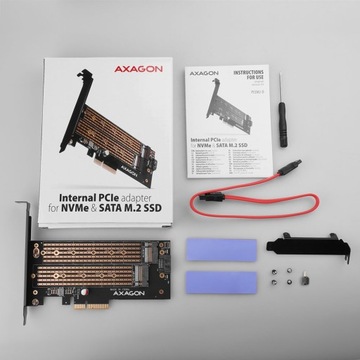 PCEM2-D Внутренний адаптер PCIe x4, 1x M.2+ и