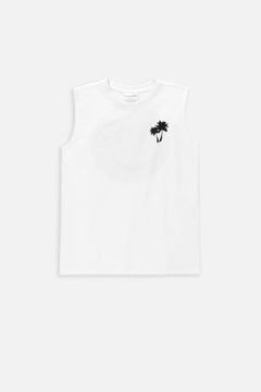 Chłopięcy T-shirt 152 Biały Koszulka Bez Rękawków Coccodrillo WC4