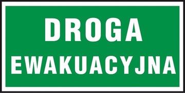 ZNAK DROGA EWAKUACYJNA 150X300 PŁYTA PCV ŚWIECI