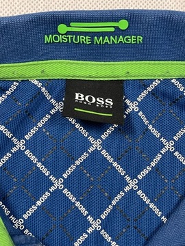 Hugo Boss Polo Męskie Gładkie MOISTURE MANAGER Logo Unikat Klasyk S