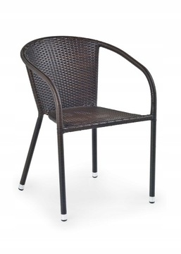 STÓŁ OGRODOWY TECHNORATTAN BRĄZ SZKŁO OKRĄGŁY 74CM
