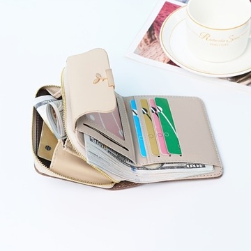 Женский карманный кошелек Bifold, кошелек для монет с окошком для удостоверения личности