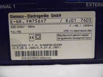 Видеомагнитофон Siemens FM756 VHS VCR Selected Edition