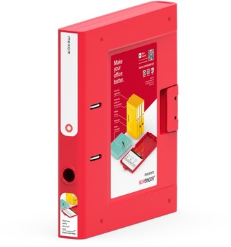 MOXOM - Segregator plastikowy A4 - NewBinder - 50 mm - czerwony