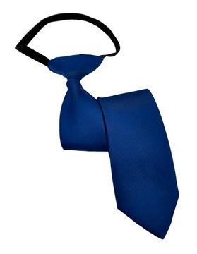 Granatowy krawat na gumce jednolity i wywiązany