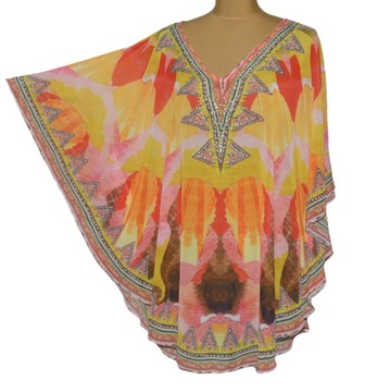 Orientalna TUNIKA letnia plażowa motyl kimono boho