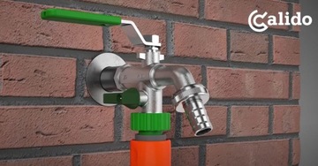 Садовый смеситель с двойным краном 1/2х3/4х3/4 + тефлоновая лента