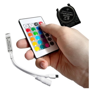 PILOT STEROWNIK TAŚM LED LEDÓW RGB 24 KLAWISZE IR