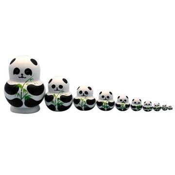 МАТРИОСКА СЕМЬЯ СОБАКИ ФИГУРКИ Панды ПАЗЛ 10 В 1