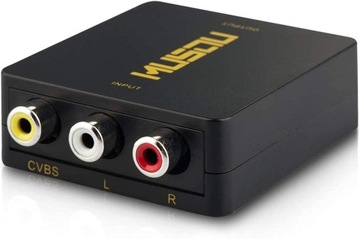 KONWERTER AV NA HDMI CZARNY RCA 720/1080